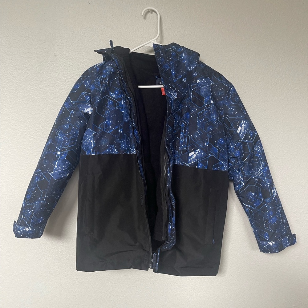 Ready for the snow New PLACE boy jacket size 10/12 blue/ black